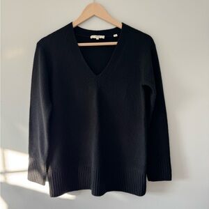 Vince 100% Cashmere V-Neck Sweater - Classic Black - Size XXS (Fits XS)